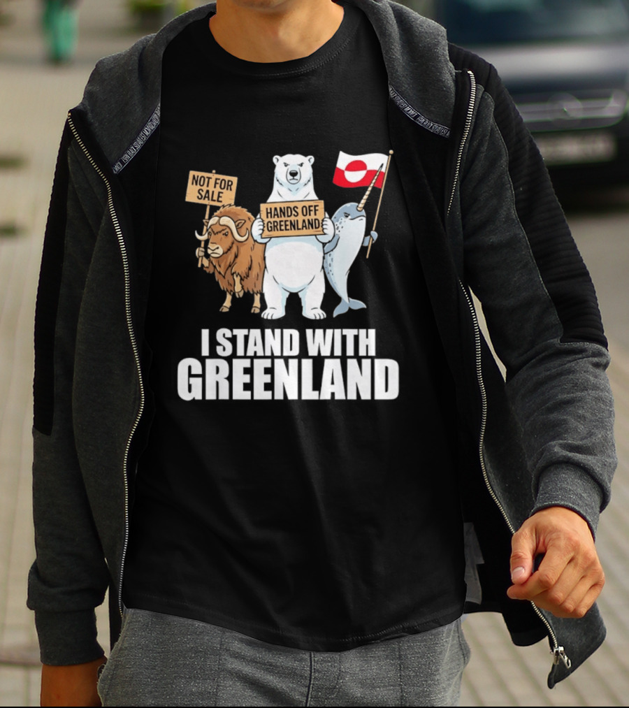 I Stand With Greenland Hands Off Greenland Not For Sale Flag Support Greenlanders T-Shirt