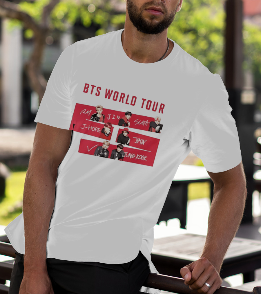 BTS World Tour RM Jin Suga J Hope Jimin V Jungkook T-Shirt