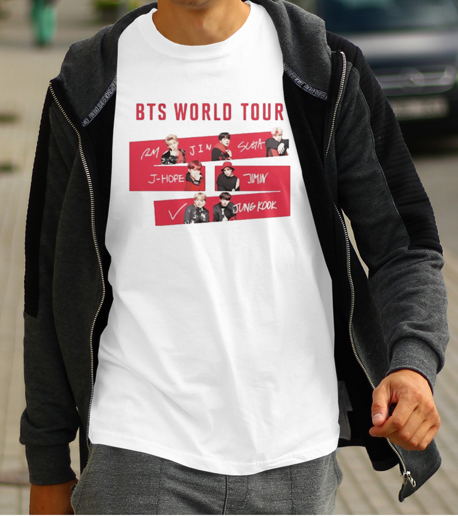 BTS World Tour RM Jin Suga J Hope Jimin V Jungkook T-Shirt