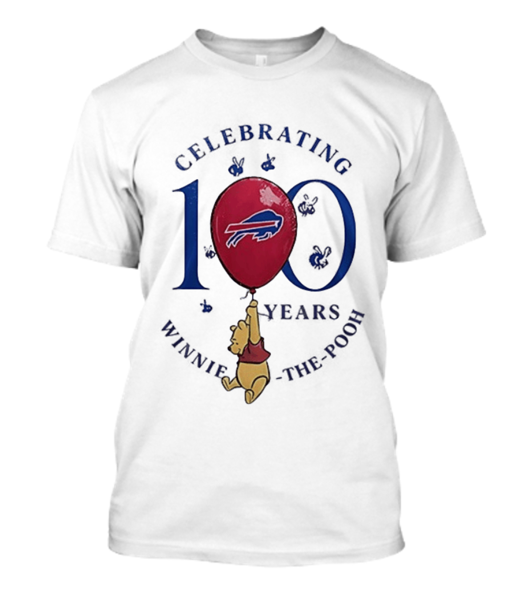 Buffalo Bills Winnie The Pooh 100 Years Anniversary Balloon Celebration T-Shirt