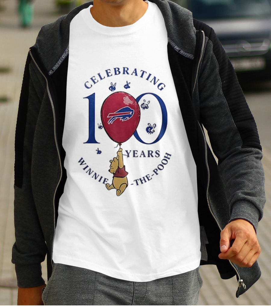 Buffalo Bills Winnie The Pooh 100 Years Anniversary Balloon Celebration T-Shirt