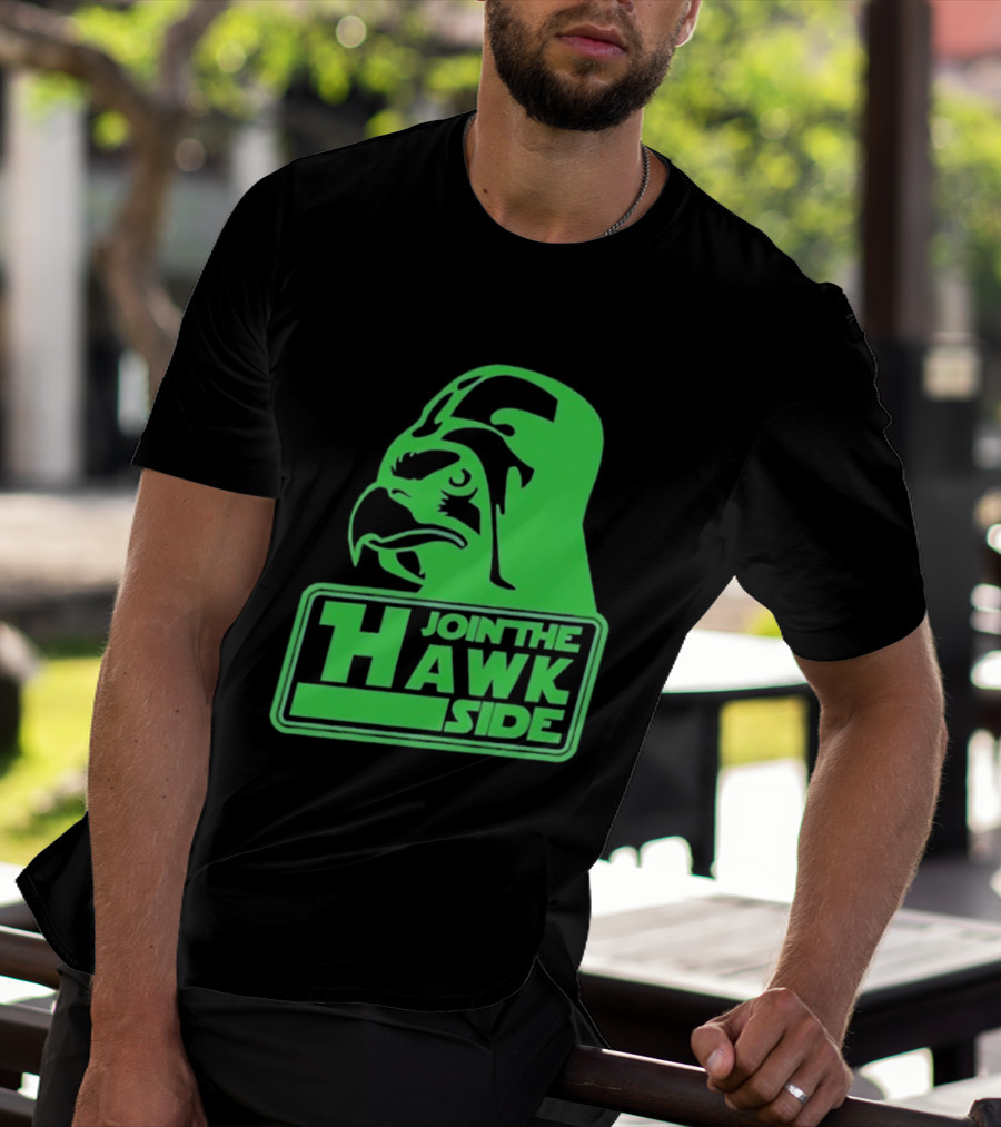 Join The Hawk Side Classic Iconic Green Hawk Face T-Shirt