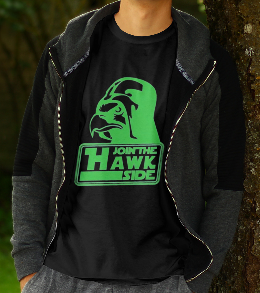 Join The Hawk Side Classic Iconic Green Hawk Face T-Shirt