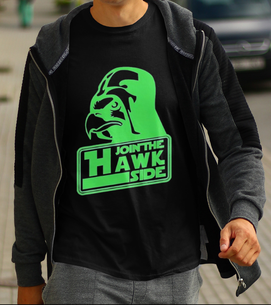 Join The Hawk Side Classic Iconic Green Hawk Face T-Shirt