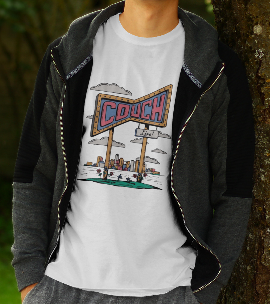 Couch Live Sign City Skyline T-Shirt