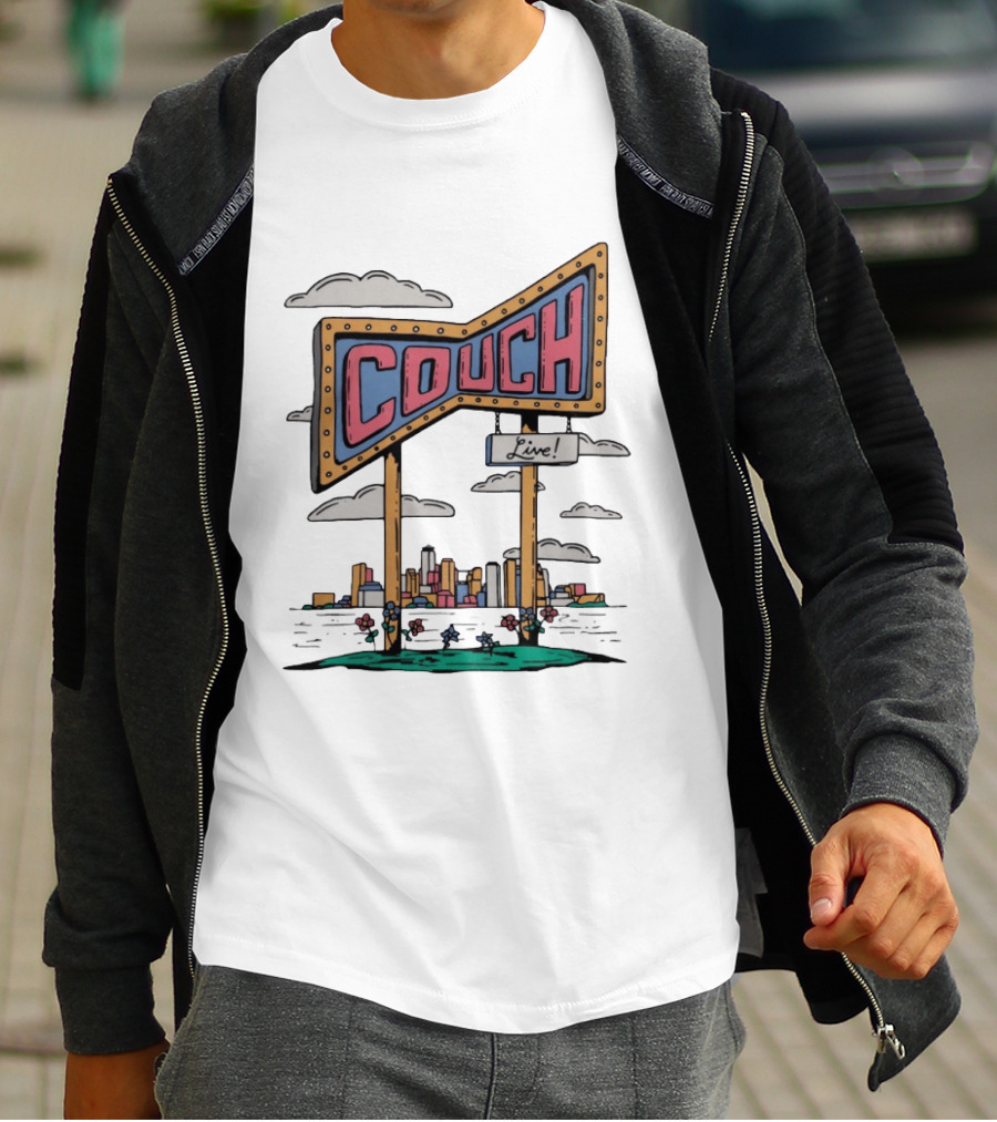 Couch Live Sign City Skyline T-Shirt