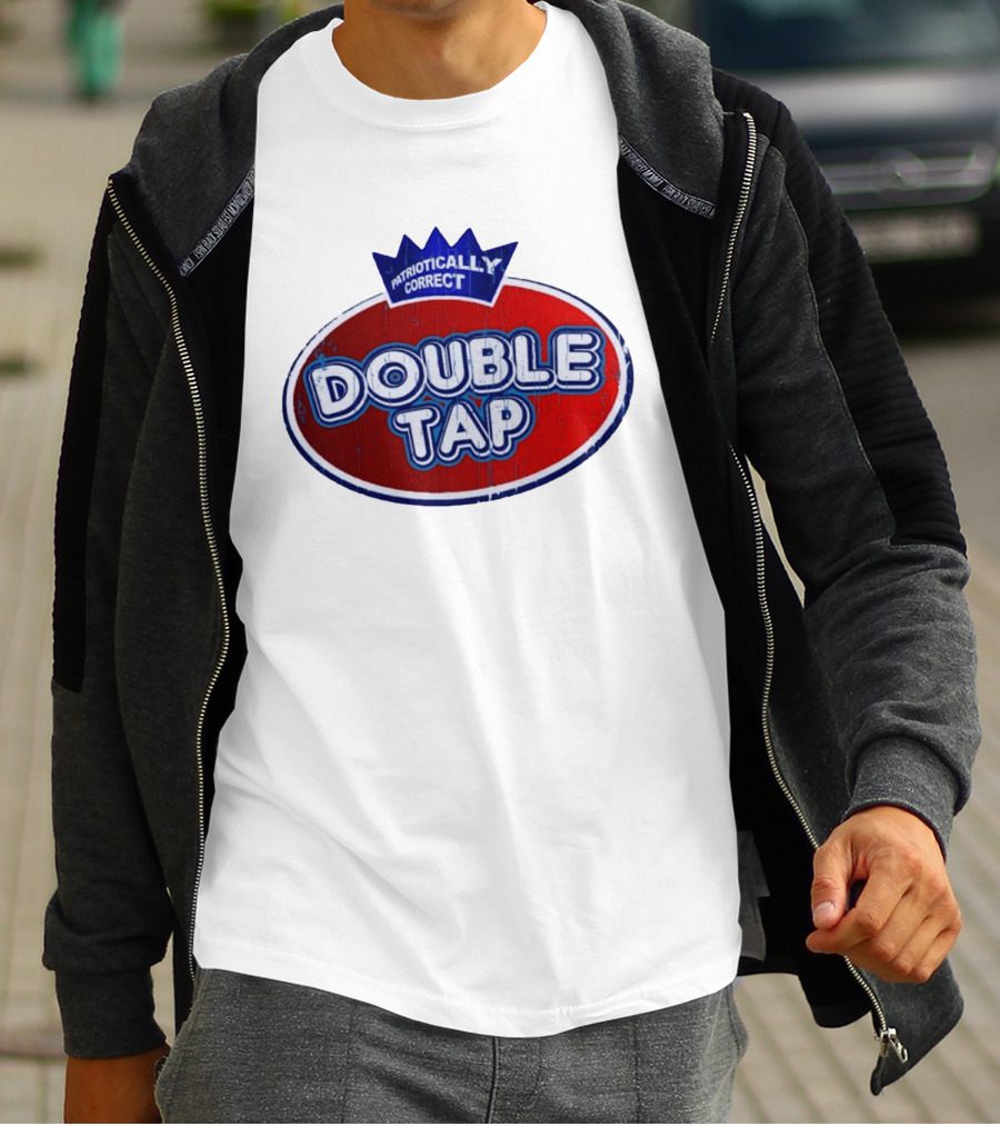 Patriotically Correct Double Tap Oval Design With Crown T-Shirt