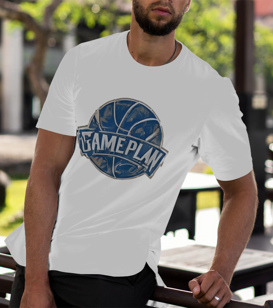 Gameplan Basketball Painting Blue Basketball T-Shirt