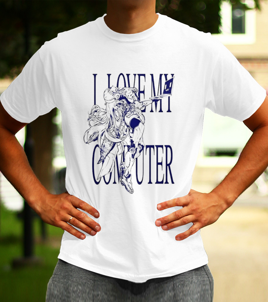 I Love My Computer Anime Character Technology T-Shirt