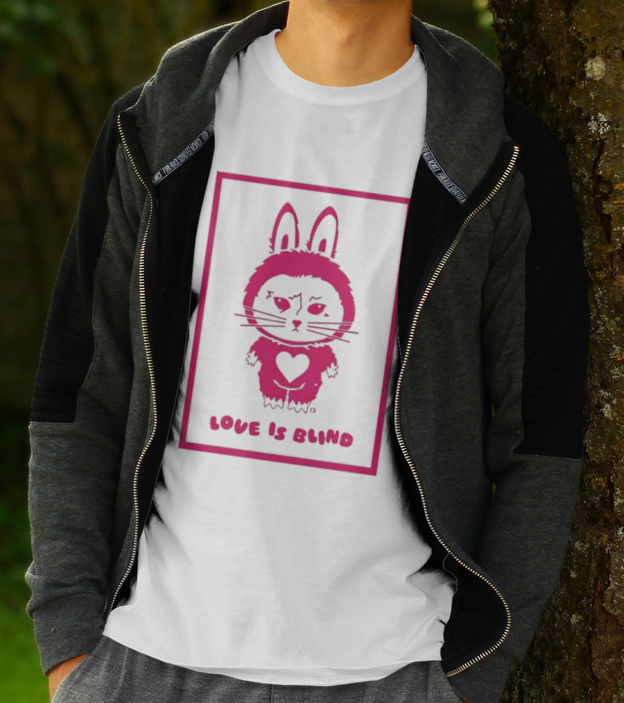 Love Is Blind Cute Bunny Heart Eyes T-Shirt