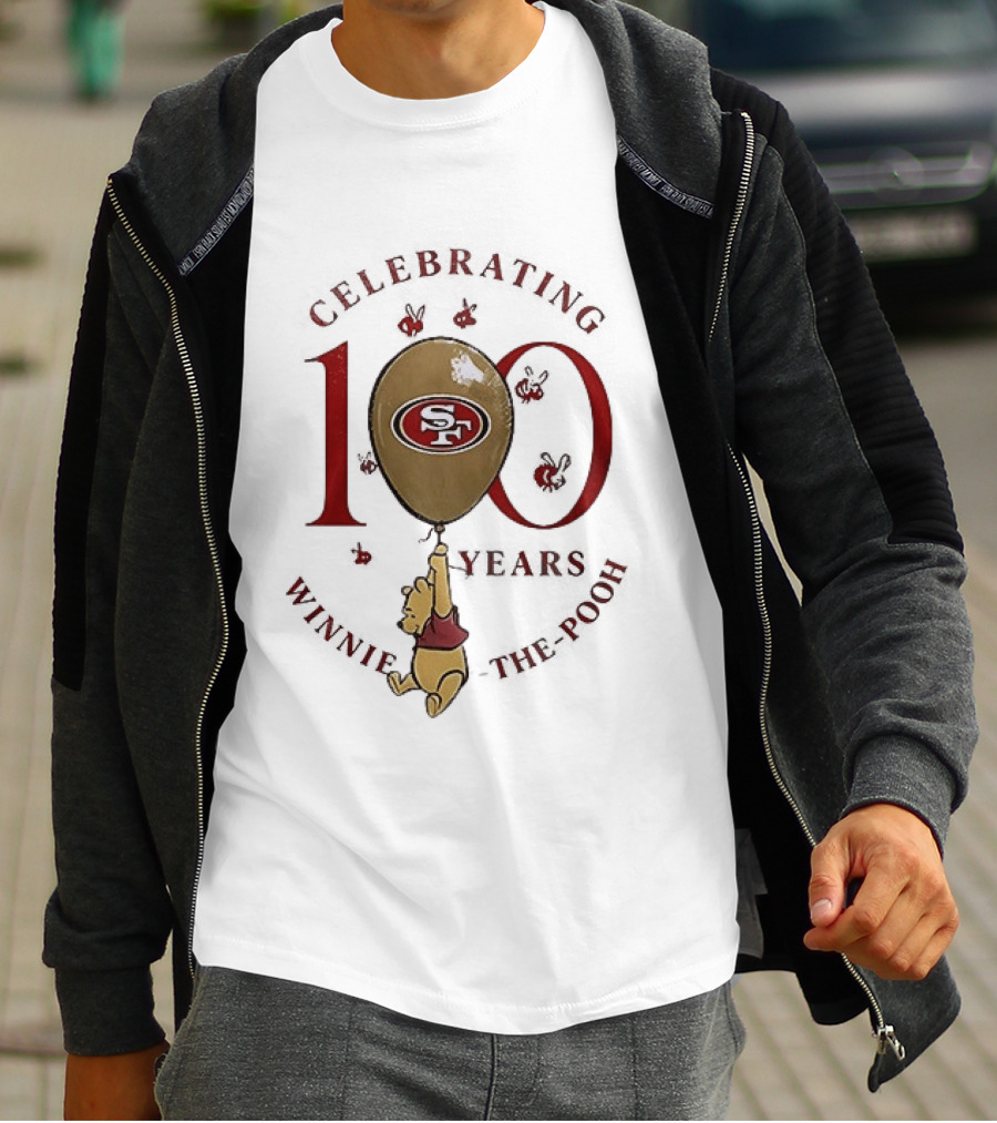 San Francisco 49ers Winnie The Pooh 100th Anniversary Celebrating T-Shirt