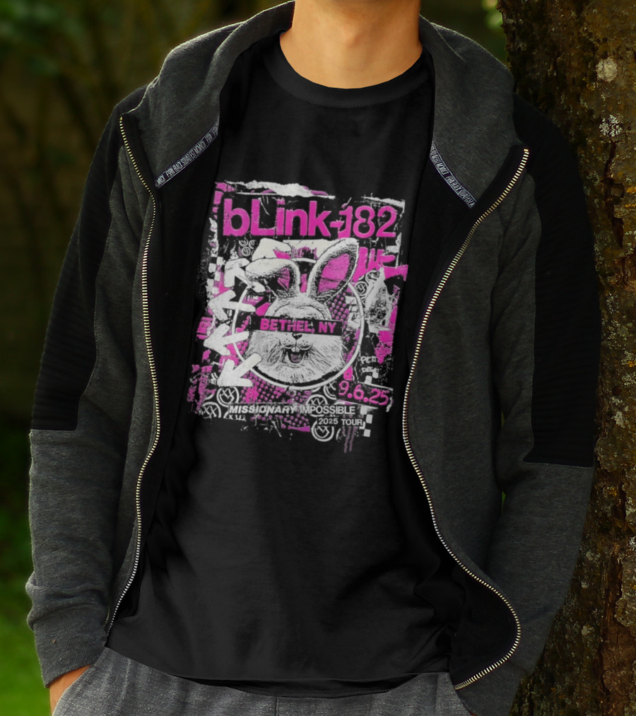 Blink 182 Missionary Impossible 2025 Bethel NY Tour T-Shirt