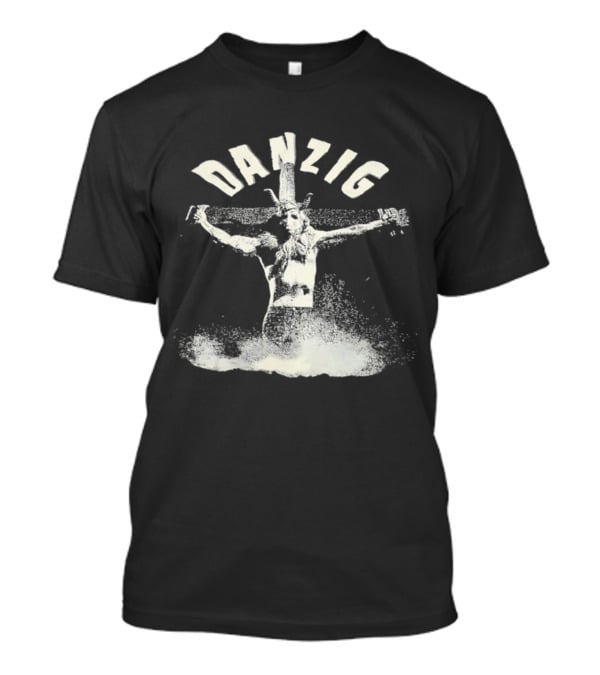 Danzig Skullman Skeleton Figure With Cross T-Shirt