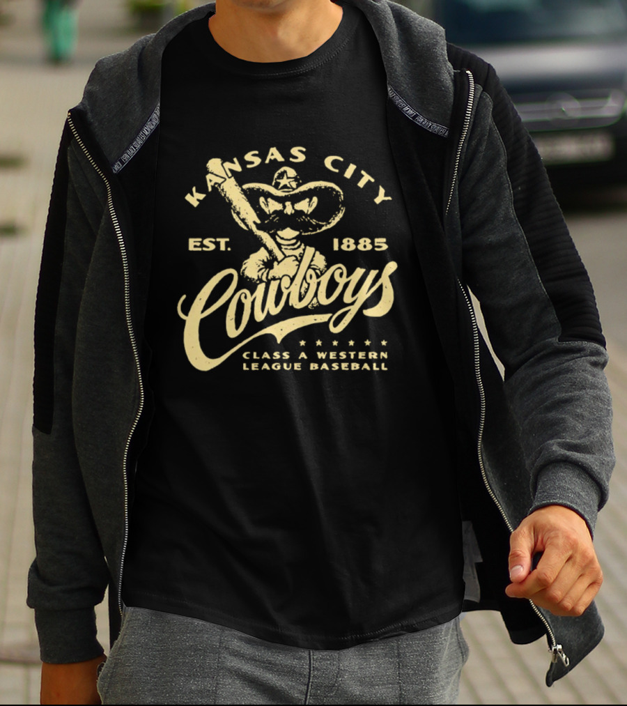 Kansas City Cowboys Class A Western League Baseball Est 1885 T-Shirt