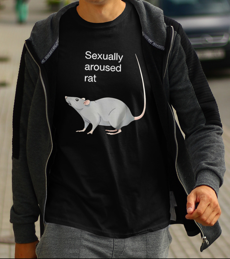 Sexually Aroused Rat Vintage Meme Humor T-Shirt