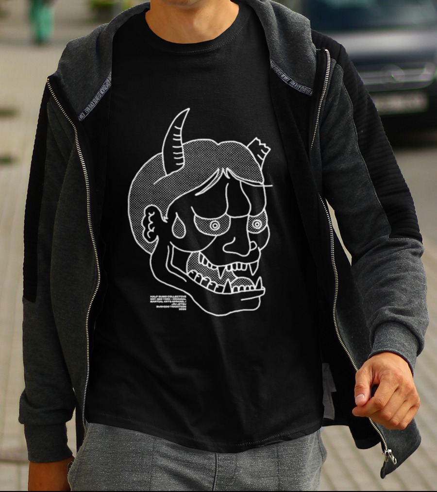 Half Sumo Oni Demon Mask T-Shirt