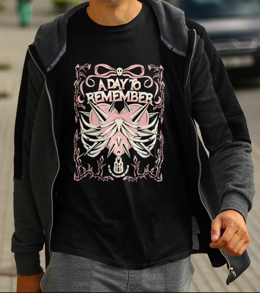 A Day To Remember Spiked Heart Bow Frame Valentine's Day T-Shirt