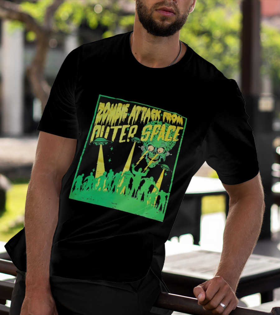Zombie Attack From Outer Space UFO Alien Invasion T-Shirt