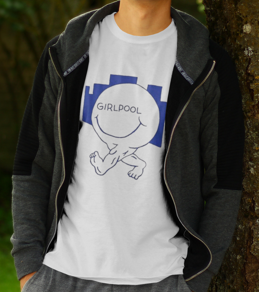 GIRLPOOL Happy Face Blue Smiling T-Shirt