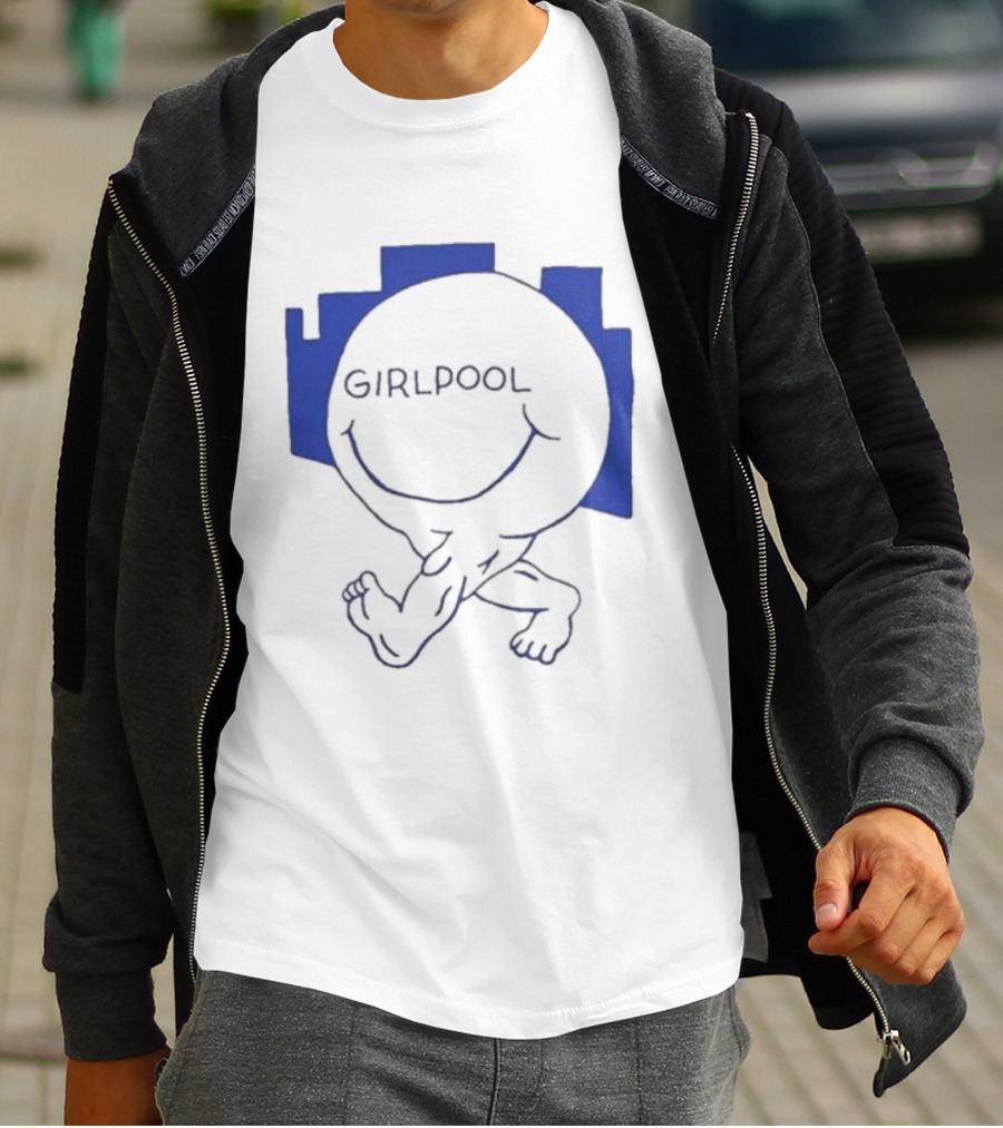 GIRLPOOL Happy Face Blue Smiling T-Shirt