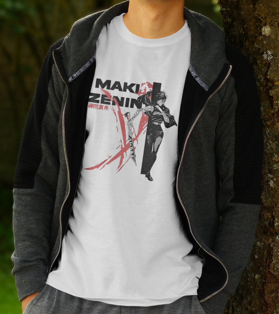 Maki Zenin Jujutsu Kaisen Anime Red Brush T-Shirt