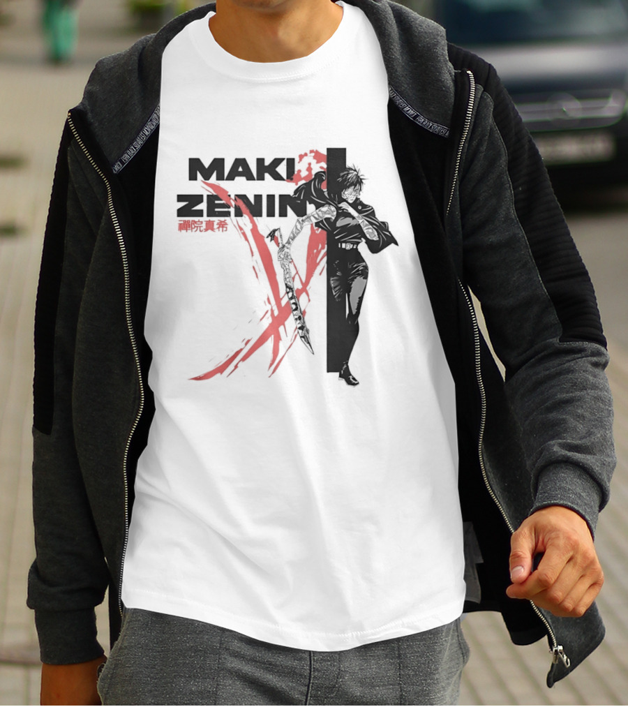 Maki Zenin Jujutsu Kaisen Anime Red Brush T-Shirt