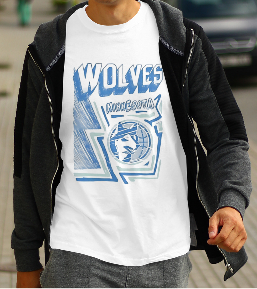 Mitchell Ness Wolves Minnesota Timberwolves Blue T-Shirt