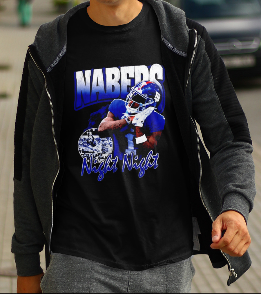 Nabers Night Night Football New York Giants T-Shirt