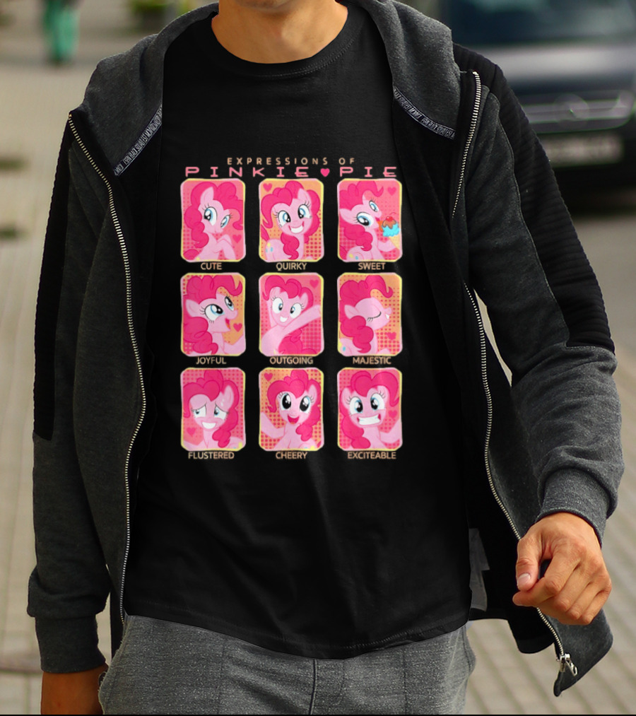 Expressions Of Pinkie Pie My Little Pony Funny Happy Faces T-Shirt