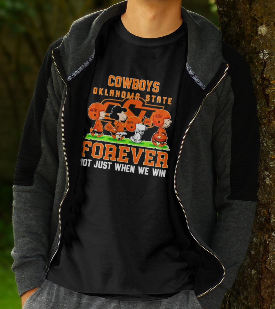 Cowboys Oklahoma State Forever Not Just When We Win Peanuts Characters T-Shirt