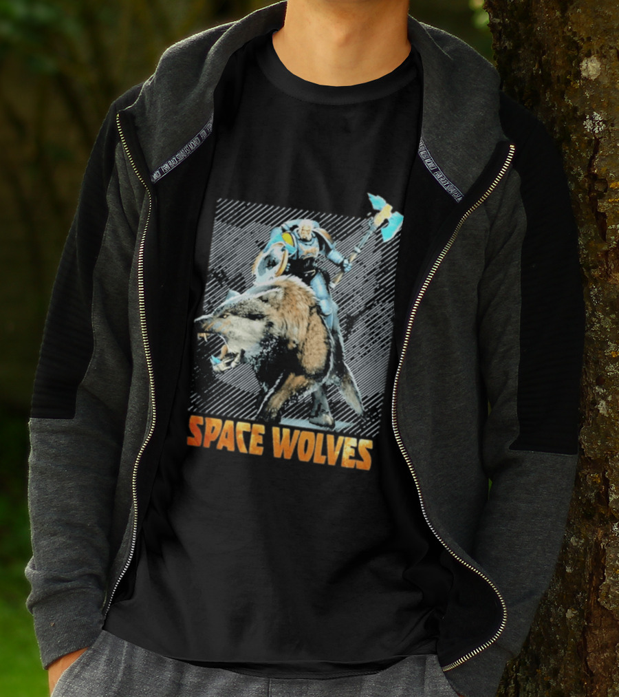 Space Wolves Warhammer 40 000 Iconic Warrior And Beast T-Shirt