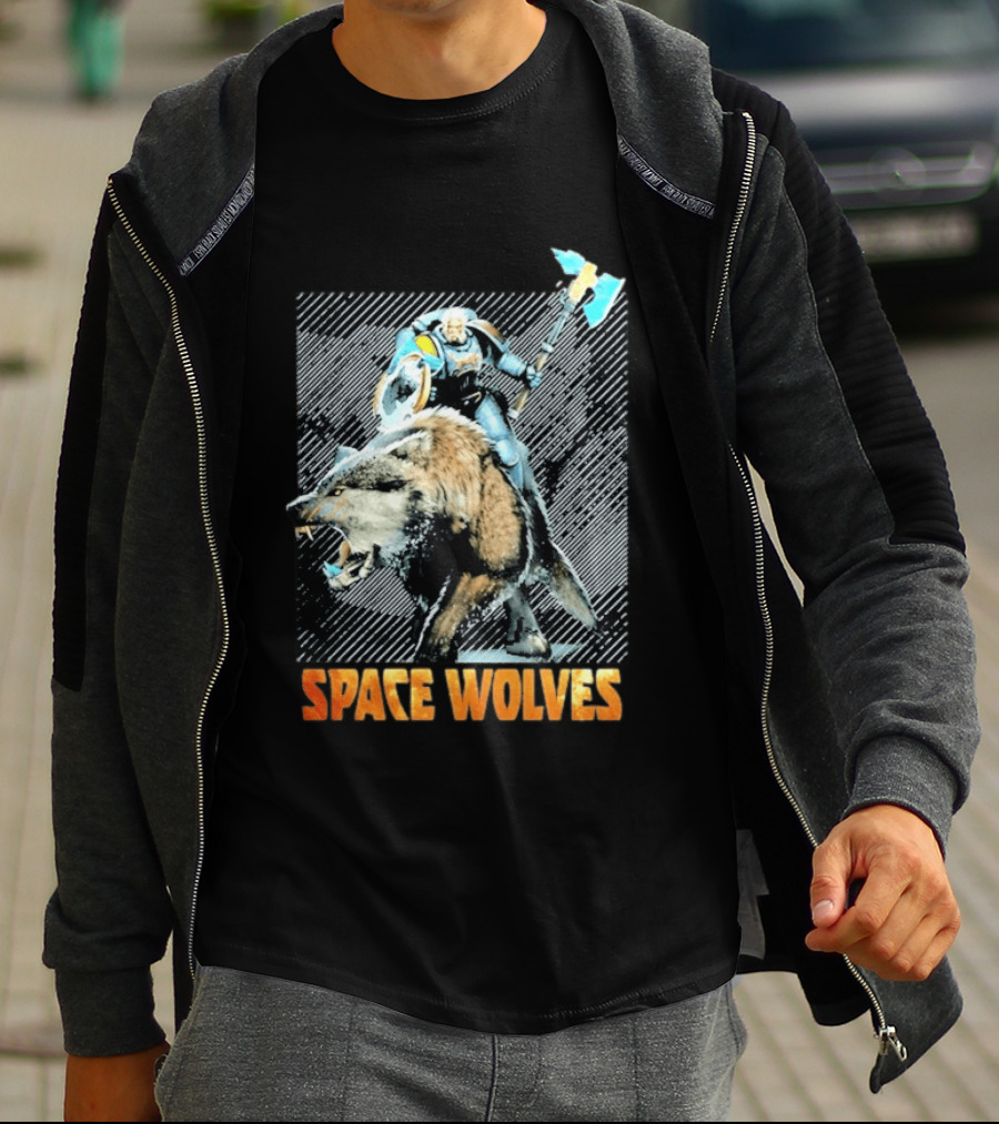 Space Wolves Warhammer 40 000 Iconic Warrior And Beast T-Shirt