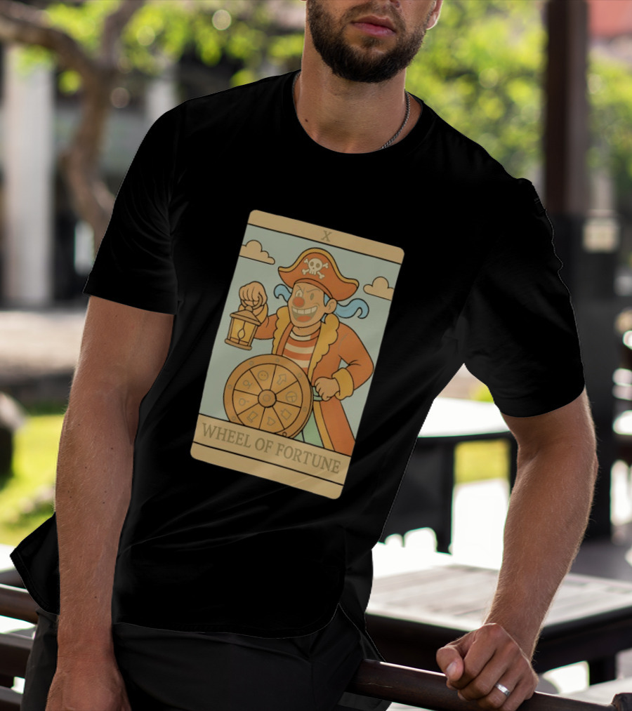 Wheel Of Fortune Tarot Card Pirate Clown Lantern Fortune Wheel T-Shirt