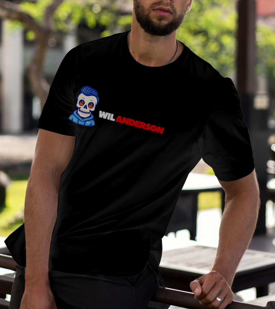Wil Anderson Blue Haired Skeleton T-Shirt