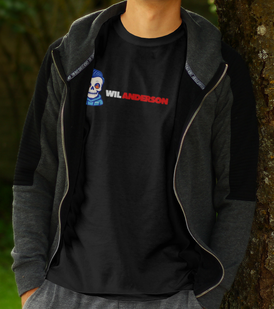 Wil Anderson Blue Haired Skeleton T-Shirt