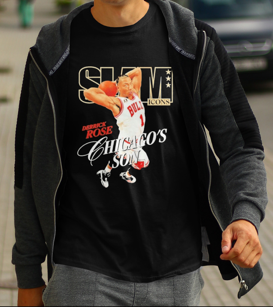 Slam Icons Derrick Rose Bulls Chicago's Son T-Shirt