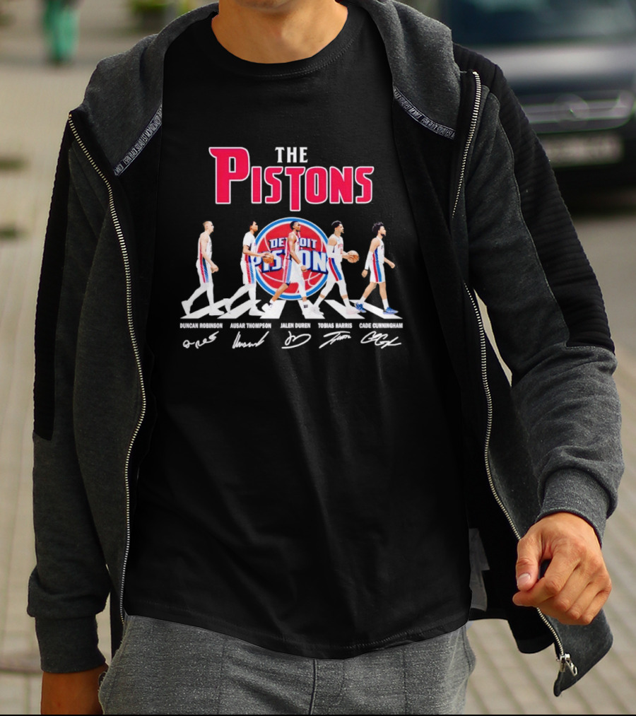 The Pistons Abbey Road Detroit Basketball Signatures T-Shirt