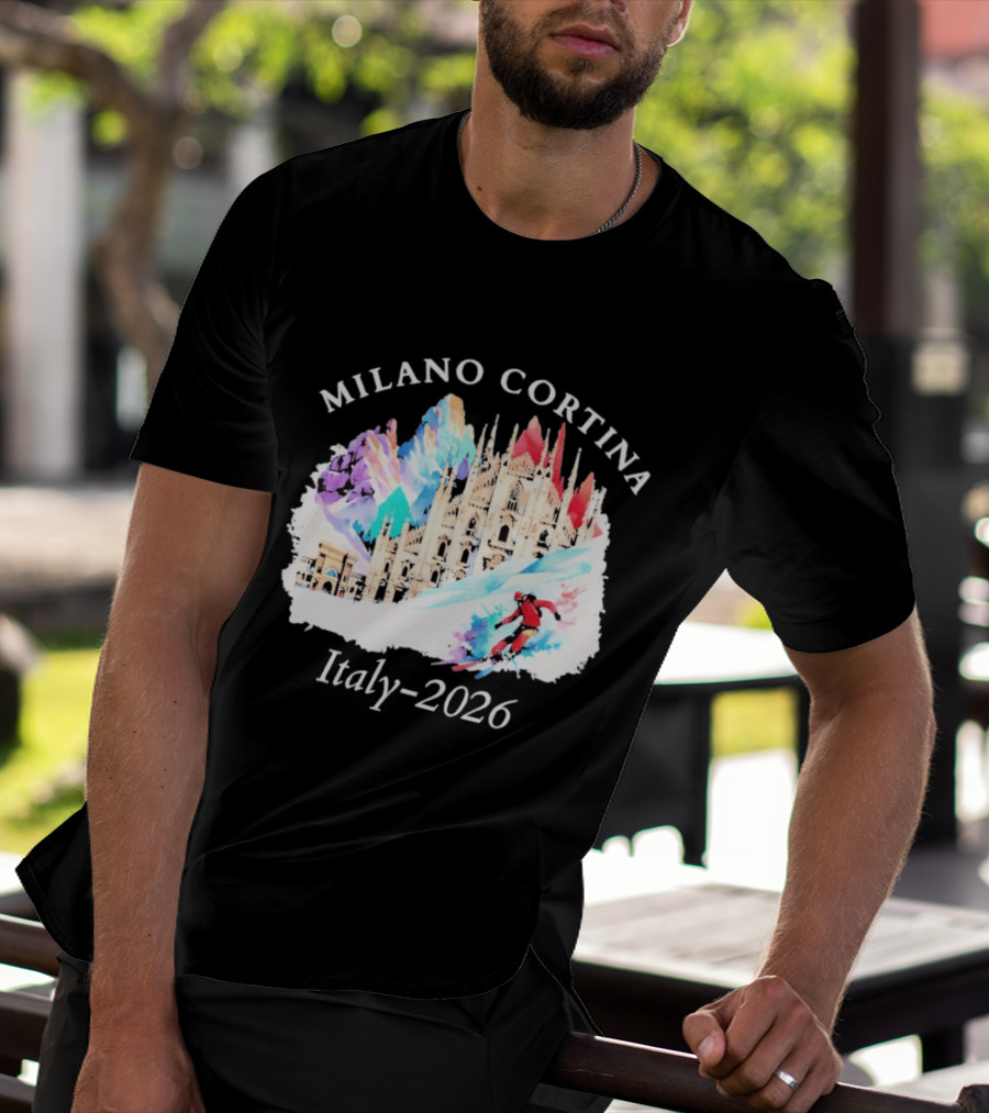 Milano Cortina Italy Winter 2026 Skiing Event T-Shirt