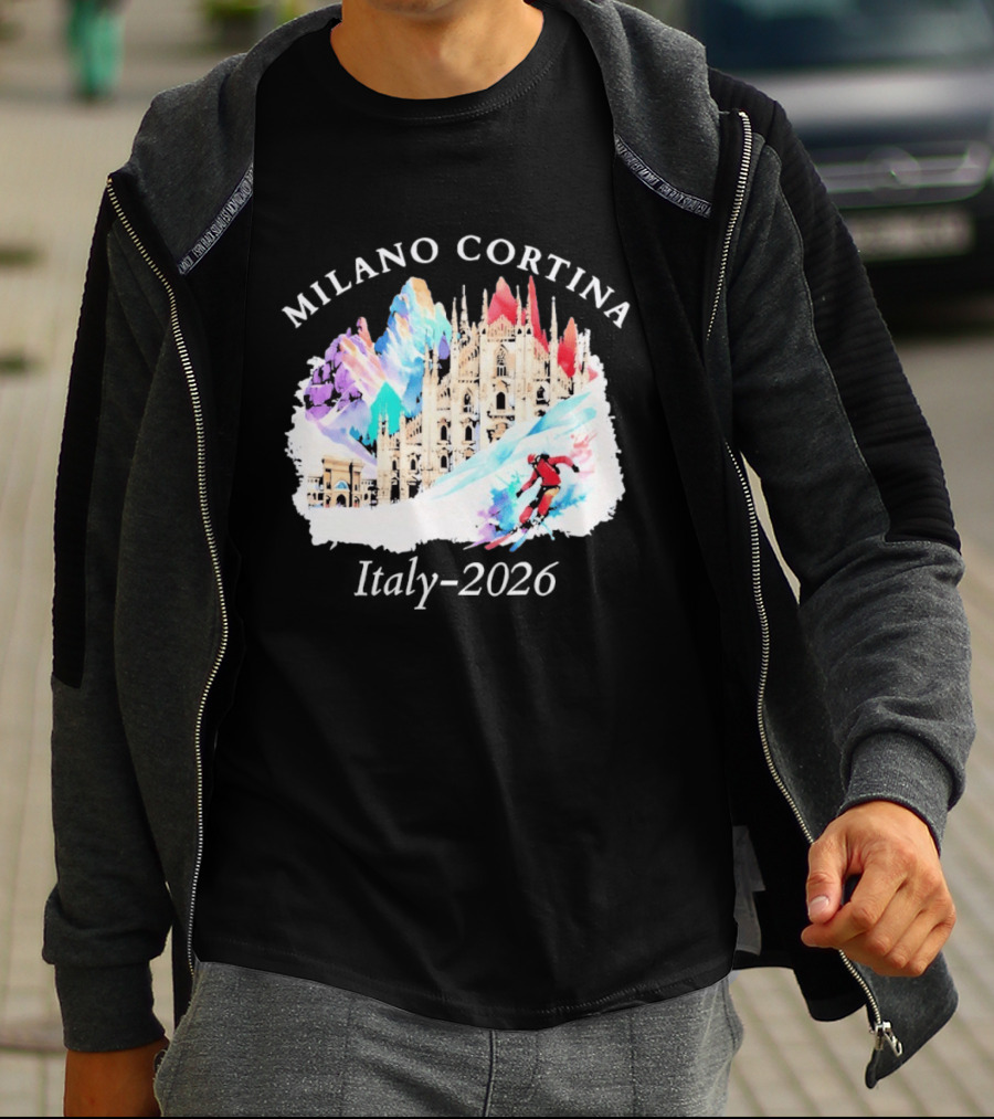 Milano Cortina Italy Winter 2026 Skiing Event T-Shirt