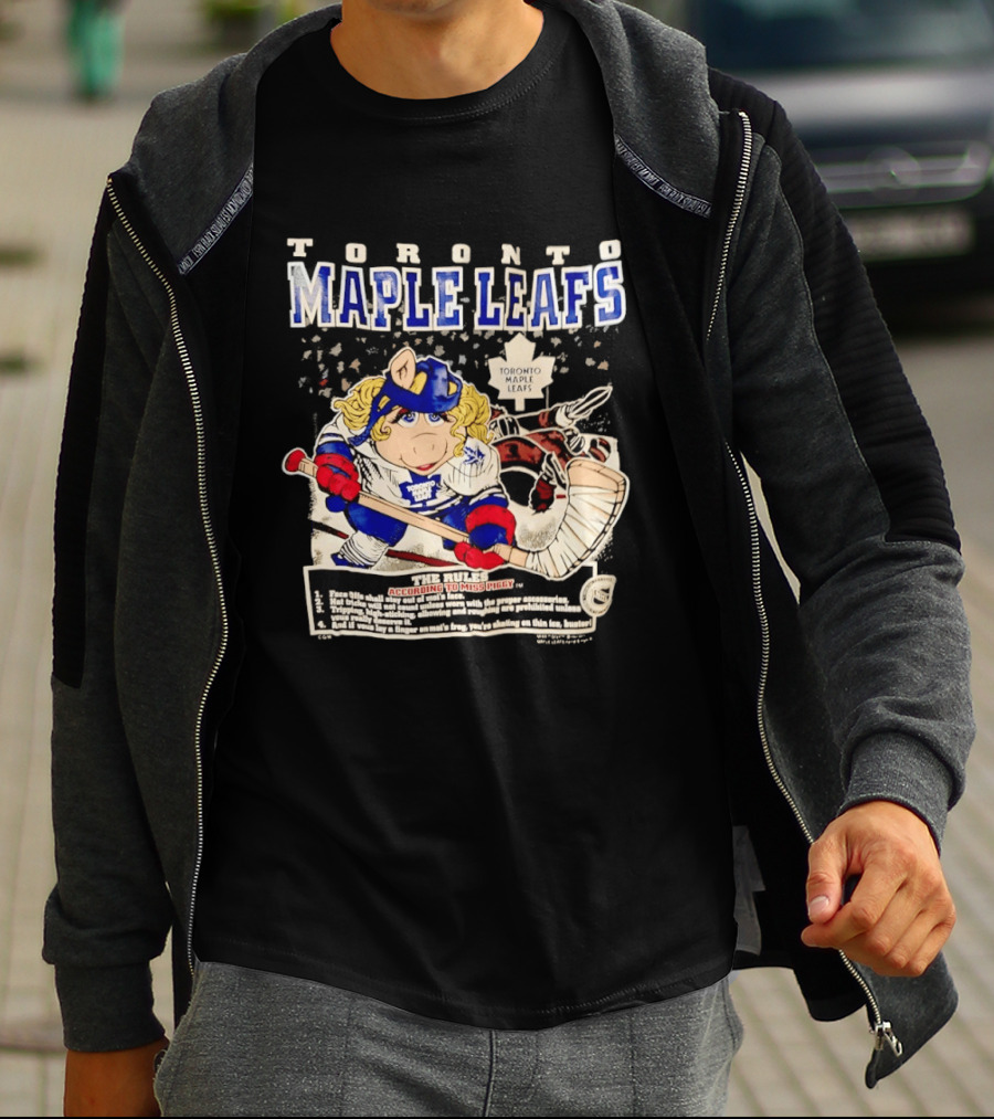 Toronto Maple Leafs Miss Piggy Hockey Collaboration With Iconic Rules And Goalie T-Shirt