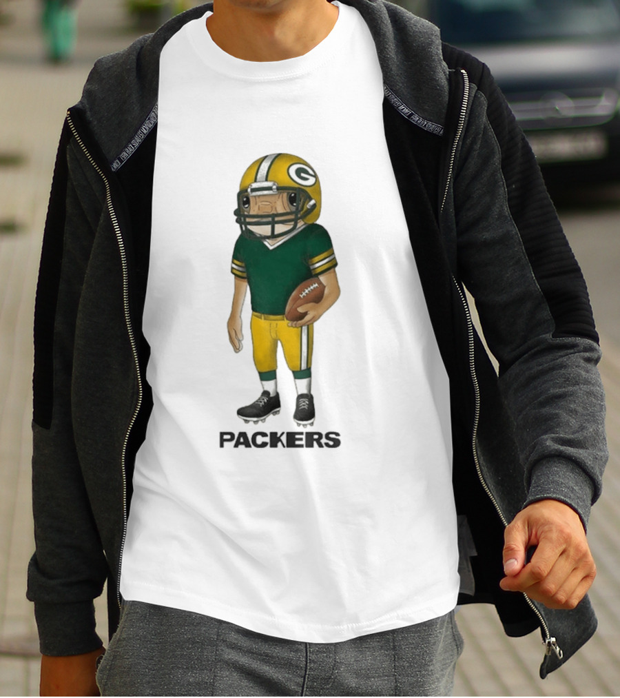 Bad Bunny Green Bay Packers Cartoon Helmet T-Shirt