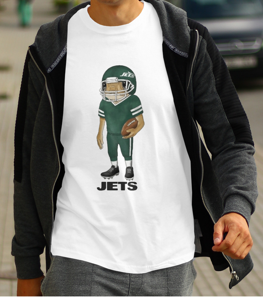 Bad Bunny New York Jets Cartoon Football Player T-Shirt