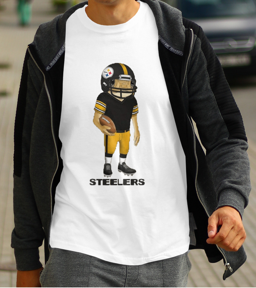 Pittsburgh Steelers Bad Bunny Style Football Player Helmet T-Shirt
