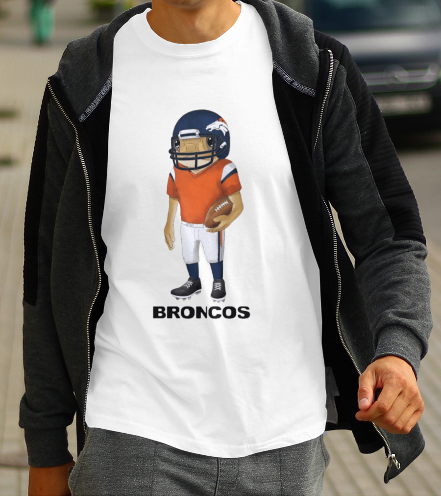 Bad Bunny X Denver Broncos Concho Collaboration Football Player T-Shirt