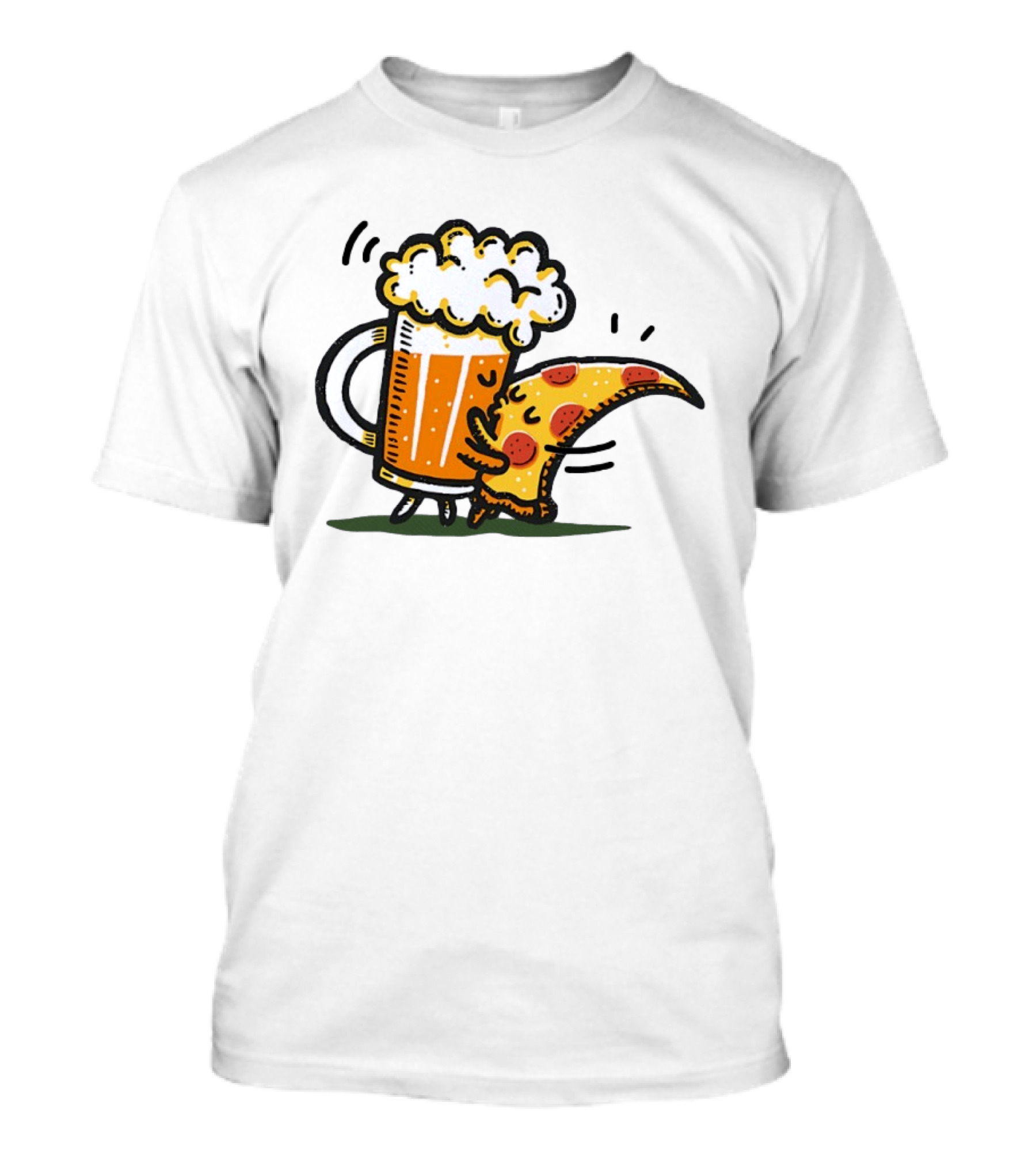 Beer And Pizza A Match Made In Heaven Little Bit Of You Hugging Slice T-Shirt