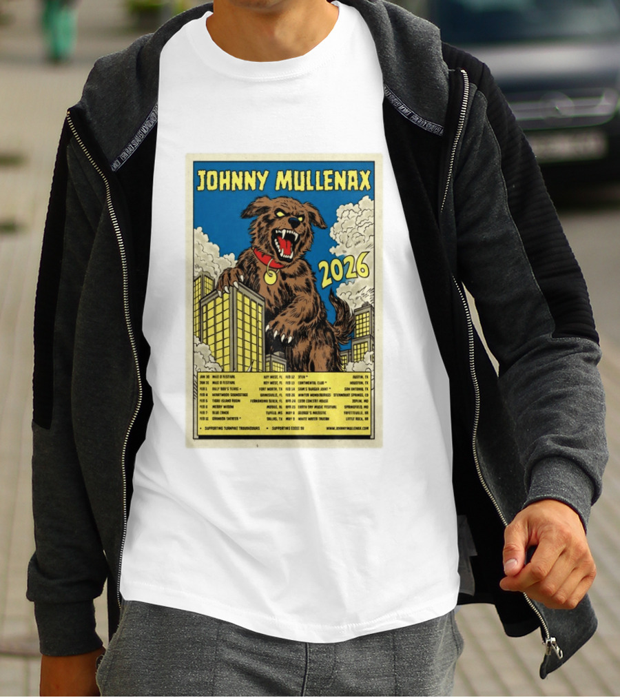 Johnny Mullenax 2026 Tour Monster Austin Key West Houston Jacksonville San Diego Savannah Springfield Sutton T-Shirt