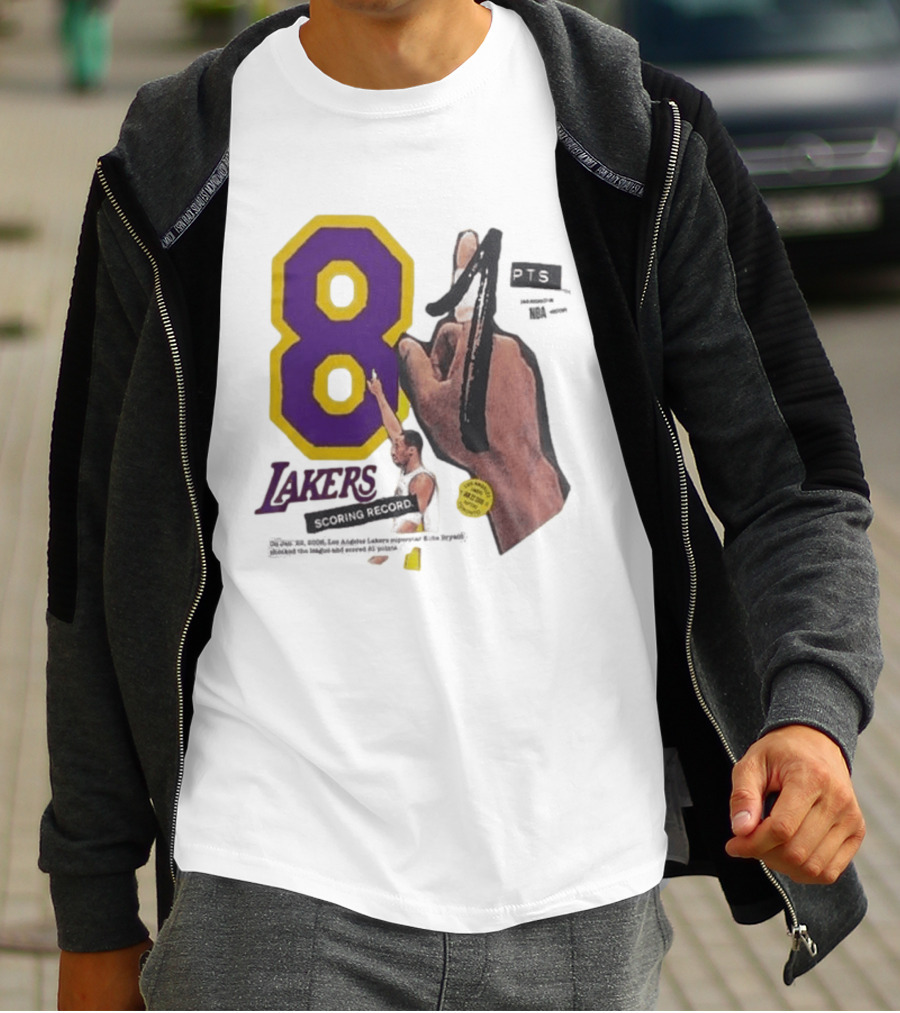 Los Angeles Lakers 81 Points Scoring Record Kobe Bryant 20th Anniversary T-Shirt