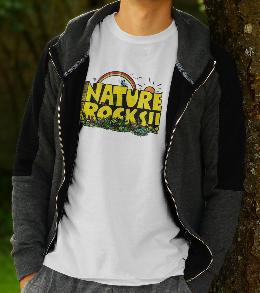 Nature Rocks Rainbow Sun Animals Plants T-Shirt