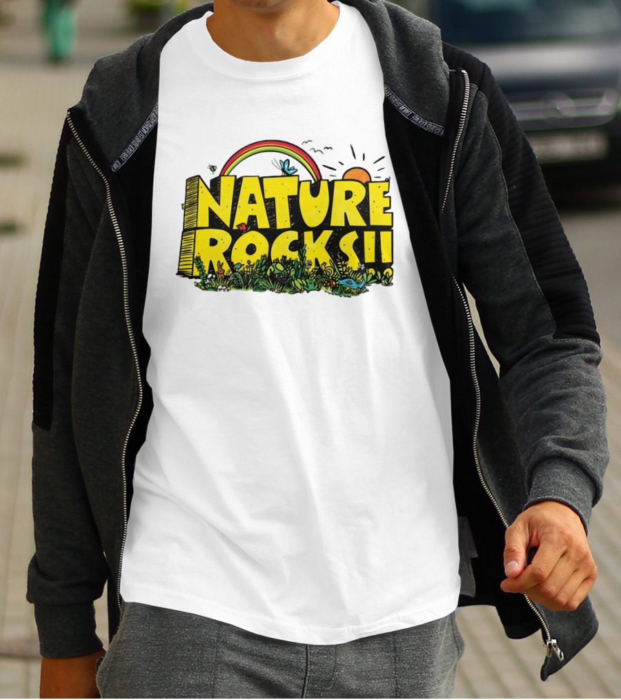 Nature Rocks Rainbow Sun Animals Plants T-Shirt