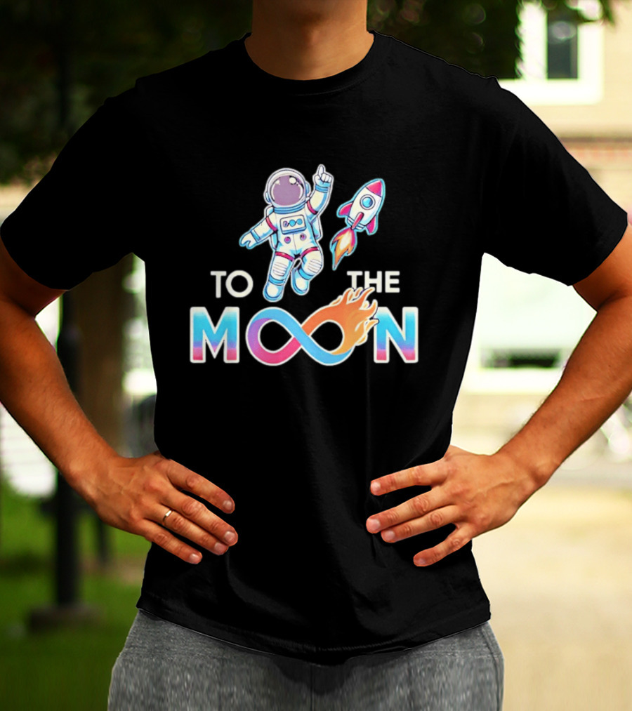 Astronaut Infinity Journey To The Moon With Rocket Flame T-Shirt